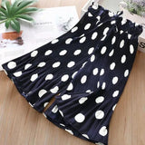 Pants Summer Elastic Chiffon Breathable Loose Wide Leg Pants Girl Clothes Casual Pleated Leggings for