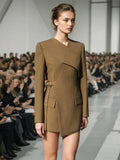 Zingj Wind Suit Female 2024 Autumn New Comfortable Leisure Temperament Versatile V-Neck Belt Small Suit Jacket