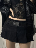 Denim Skate Mini Skirt- Outfit