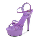 Zingj Knot Show Artifact Model High Heels Heel Sexy Black Waterproof Platform 15Cm Hate Heaven