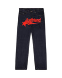 New American Letter Print Jeans Women Harajuku Hip Hop Vintage Straight Pants Unisex Casual Loose Jeans Punk Wide-Leg