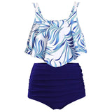 Sexy Tankini Swimwear Women Push Up Swimsuit High Waisted Bathing Suit Floral Biquini Two Piece Bikinis Beachwear Plus