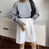 New Spring Summer Women Fashion Shorts Straight Thicken Korean Loose Black Suit Shorts Wide Leg Casual Joker