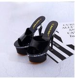 Zingj Hate Day High Nightclub Super High Heels Sandals Women's Work Shoes Show Pole Dancing Shoes Crystal