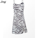 Print Lace Up Split Slip Midi Dress For Women Sexy Spaghetti Straps Beach Dress 2023 Summer Sundress