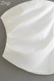 Asymmetric Corset Top Women Off Shoulder Bustier Top Woman Pleated Sleeveless Sexy Tops Woman 2023 Backless Summer