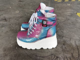 New High-Heeled Women's Sthigh Color Heel Side Zipper Boots Children's Large Size Women's