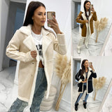 Zingj And Winter 2023 New Solid Color Thickened Lamb Wool Patchwork Coat