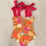 Piece Swimsuit 2021 New Cute Swimwear Women Bow Swimwear Hollow Out Bathing Suit Back crisscross Monokini