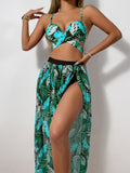 2025 New Split Swimsuit Sexy Bikini Net Dress Three-Piece Swimsuit Female