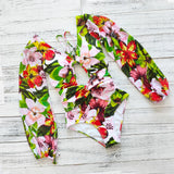 One Piece Swimsuit Female 2021 Long Sleeve Swimwear Women Plus Size Bathing Suit Print Bandage Summer Bathers