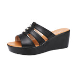 Heel Sandals Slippers Summer 2023 New Muffin Thick Soles Fishmouth Slippers Large Size Slippers Wear One-Word