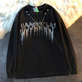 hot drill street hip-hop clothing chain pullover O-neck sweater womens 2022 spring design sense sweatshirts vintage