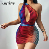 Women Summer V Neck Sleeveless See Through Bodycon Package Hip Mini Dress Sundress 2021 Female Clothing