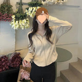 Zingj New Plus Size Women's Coat Female Autumn Sweet Hot Girl Show Thin Hoodie Long Sleeve Jacket Female Pure Desire Wind Ins Tide-Outfit