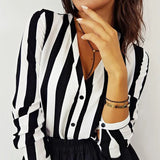 Blouse Women Casual Striped Top Shirts Blouses Female Loose Blusas Autumn Fall Casual Ladies Office Blouses Top