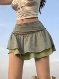Floral Print Ruffle Mini Skirt- Outfit