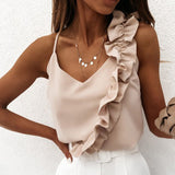 Zingj Wish Jacket Sexy Temperament Show Back Type Flounce Sling Top Female-Outfit
