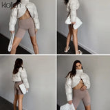 Fashion Casual Autumn Winter Solid Slim Short Cotton-Padded Jacket For Women 2021 New Simple Street Outerwear