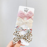 New Leopard Printed Bowknot Hair Clips For Cute Girls Lace Handmade Hairpins Boutique Barrettes Kids Hair