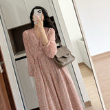 Zingj Korea East Gate New Style 2024 Summer Gentle Sweet French Big Pocket Belt Broken Flower Long Dress Female-Outfit