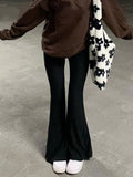 Shade Grunge 90s Urban Style Boot Cut Pants High Waist Black Vintage Skinny Pants Fashion Indie Casual For Women