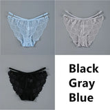 Lace Panties Ice Silk Seamless Panty Women Low Rise Sexy Transparent Floral Briefs Soft Cotton Crotch Underpants