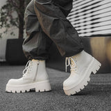Zingj Style Vintage High-Top Leather Shoes 2023 New Locomotive Boots Autumn
