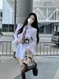 Dresses for Women White Hot Girl Empire Shirt Dress Womens Clothing Preppy Style Ankle-Length Solid Autumn/spring