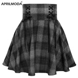 Harajuku Skirt Streetwear Black Grey Plaid Punk Woman Mini Skater Hip Hop Casual College Lolita Steampunk Vintage