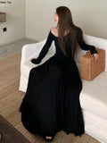 Casual Long Sleeve Maxi Bodycon Dress for Women Elegant Fashion Chic Evening Prom White Robe Female Spring Clothes