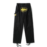 Tide Brand Alcatraz Overalls Men's Multi-Pocket Retro Loose Straight Tube Rope Tie