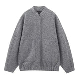 New Loose Casual Coat Street Standing Collar Dark Button Coat Casual Jacket