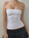 Paneled Solid Color Bandeau Top- Outfit