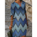 Summer Y2K Vintage V Neck Sundress Women Butterfly Print Midi Dresses Half Sleeve Casual Robe Beach Party Vestido De