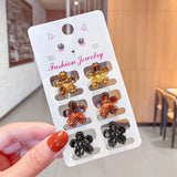 New Women Girls Vintage Elegant Leopard Small Acrylic Hair Claws Geometric Hair Clips Headband Fashion Hair