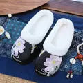 Zingj Single Slippers / Woolen Cotton Slippers Hanfu Shoes Women Embroidered Cloth Shoes Woolen Cotton