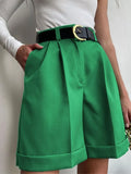 Women High Waist Pocket Zipper Cotton Casual Women's Summer Shorts Loose Fashion Suits with Shorts Solid Women's
