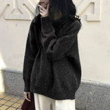 New Ultra-Soft Special Grade Sheep Velvet Korean Version Of Loose Thin Solid Color Base Round Collar Knitted