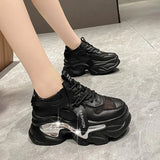 Station Thick Bottom Dad Shoes Round Head Spring And Autumn New Fashion Casual Net Front With Sports Shoes Female Platform