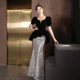 Evening Dress Dresses Women's Banquet Light Luxury Small Adult Hosts French Fishtail Temperament Long Evening
