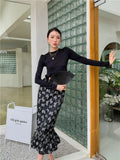 Summer Black Bodycon Long Mermaid Skirt For Women 2022 High Waist Ladies Fishtail Skirt Korean Style