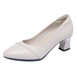 Sole Comfortable Flight Attendant Working Shoes Women's Black Professional Heel Mom Shoes Single-Mouthed Shoes Round Scalp