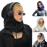 Zingj And Winter New Hat Scarf Integrated Wool Knitting Rope Hat Sleeve Retro Hoodie
