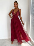 slip Sequin corset maxi summer dress women backless mesh long bodycon red Christmas party dress bridesmaid evening