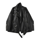 Spring Autumn Faux Leather Jackets Women New Loose Casual Coat Female Drop-shoulder Motorcycles Outwear With