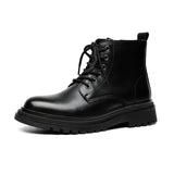 Zingj Fall Winter Side Zip Martin Shoe Fall British Black Platform Short Boots