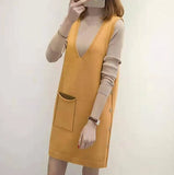 long knitted vest sleeveless sweater autumn and winter new loose wild waistcoat knitted