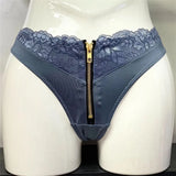 VS Zipper Sexy Cheeky Panty Sexy Women's Underwear Erotic Low Waist Satin Panties Sex Mesh Seamless
