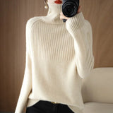 Zingj Sweater Bottom Shirt Women With Qiu Dong New Head Loose Half Draw A Rotator Sleeve Sweater Women's Jacket-Outfit
